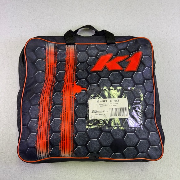 K1 RaceGear Speed 1 Karting Suit Level 2 Black White Blue 5XS Kids Jumpsuit - Picture 9 of 16